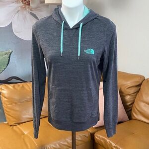 The North Face Women’s Charcoal Hoodie with Teal Accents size M great condition